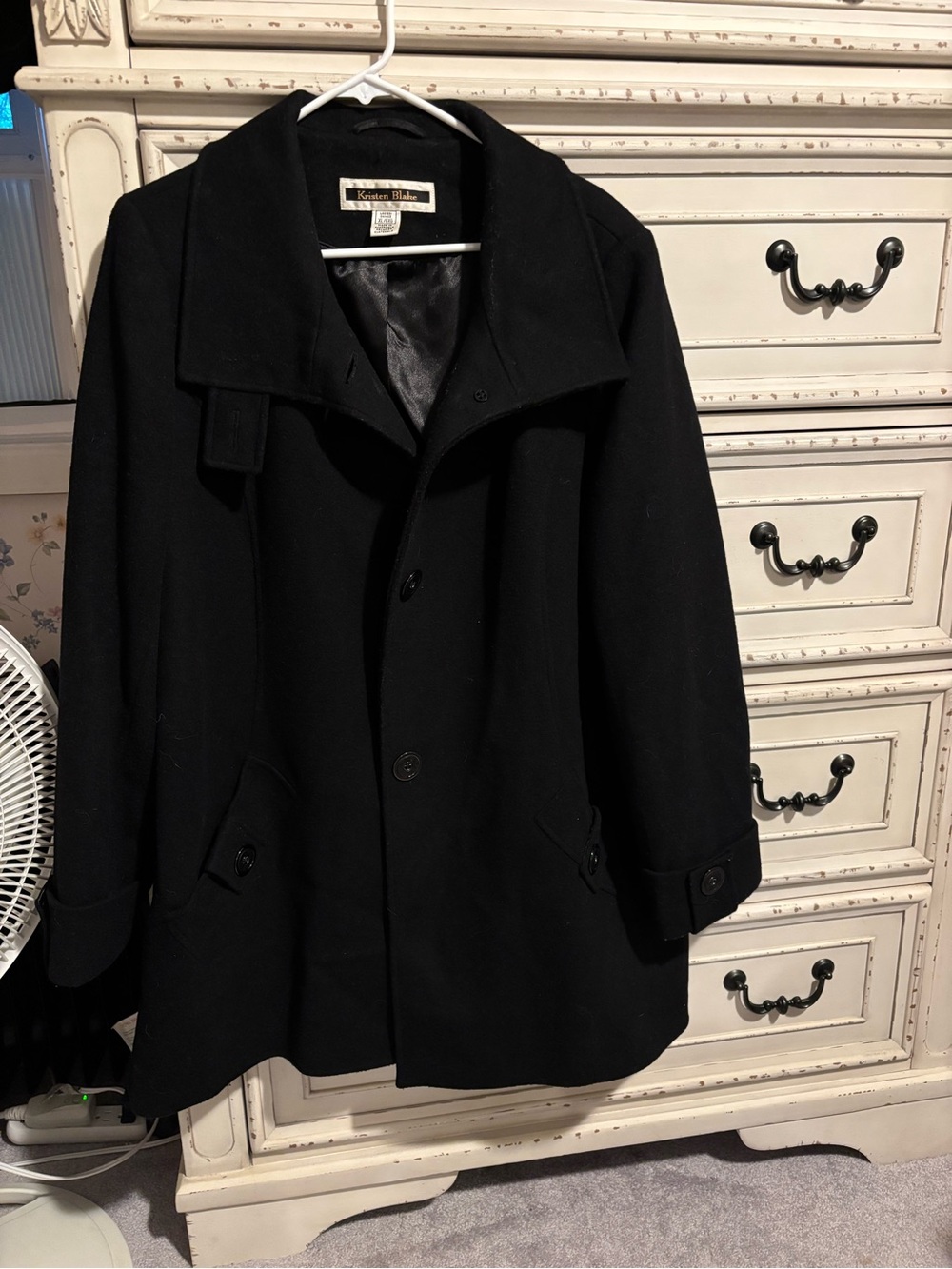 Kristen Blake women’s black wool blend peacoat XL
